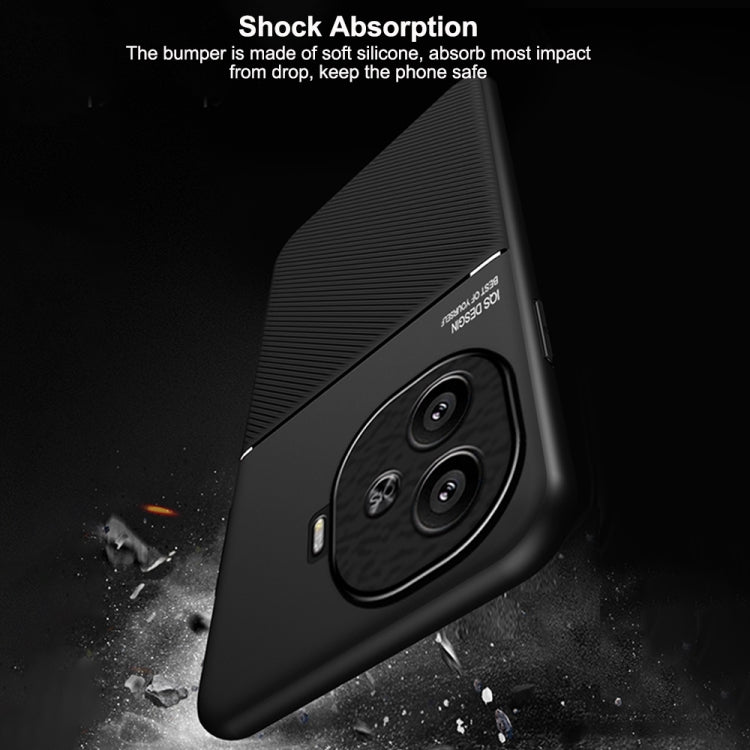 For vivo iQOO Z9 Classic Tilt Strip Grain Magnetic PC Hybrid TPU Phone Case