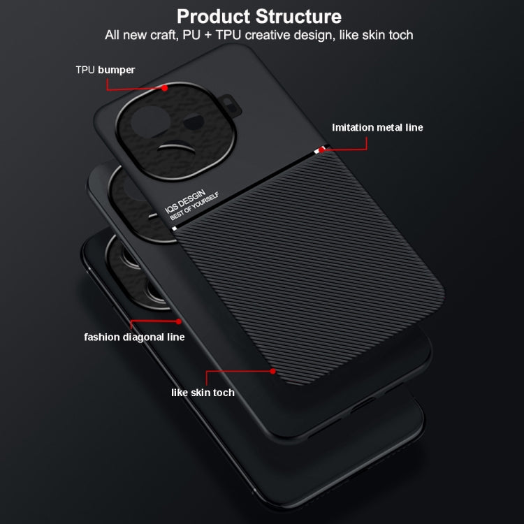 For vivo iQOO Z9x Classic Tilt Strip Grain Magnetic PC Hybrid TPU Phone Case