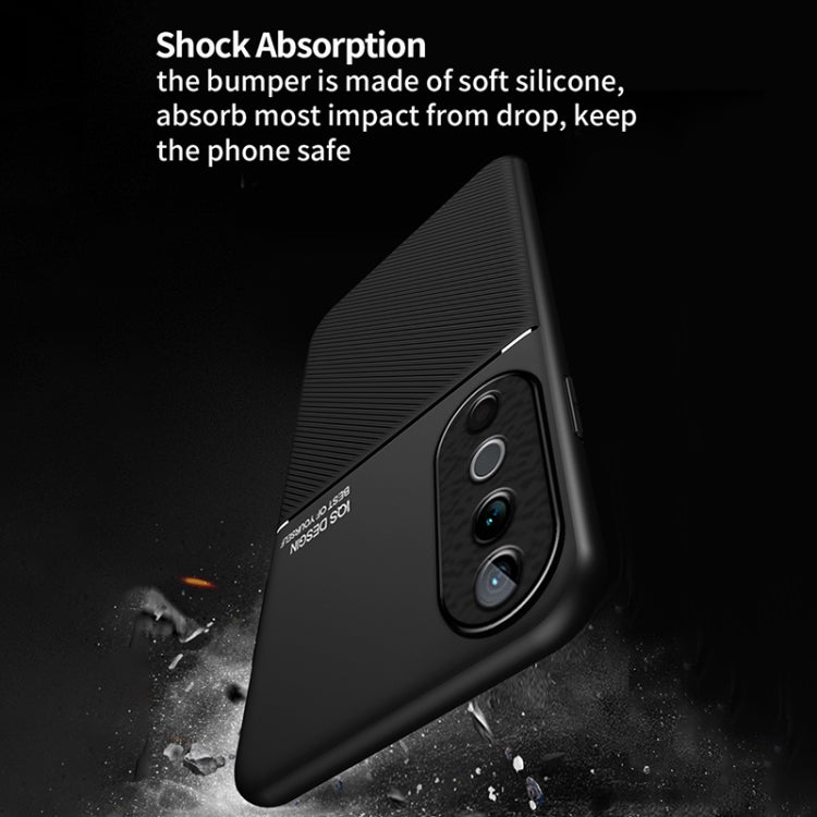 For vivo S19 Classic Tilt Strip Grain Magnetic PC Hybrid TPU Phone Case