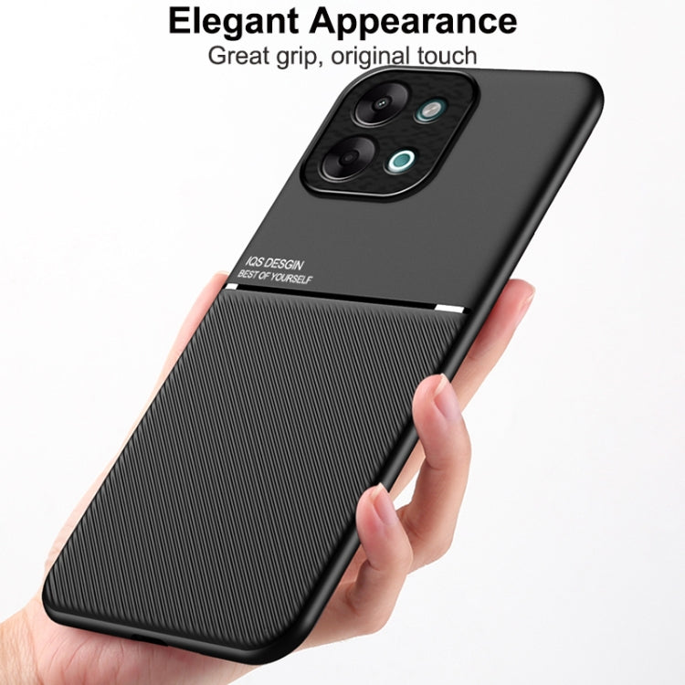 For vivo Y28 4G Classic Tilt Strip Grain Magnetic PC Hybrid TPU Phone Case