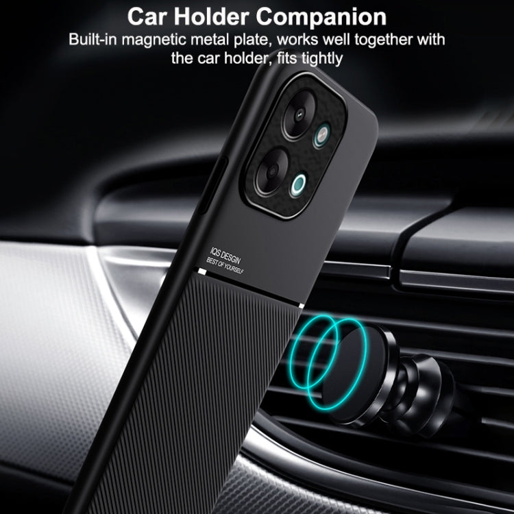 For vivo Y28 4G Classic Tilt Strip Grain Magnetic PC Hybrid TPU Phone Case