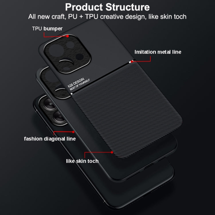 For vivo Y28 4G Classic Tilt Strip Grain Magnetic PC Hybrid TPU Phone Case