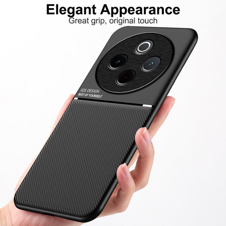 For vivo Y300 Pro Classic Tilt Strip Grain Magnetic PC Hybrid TPU Phone Case