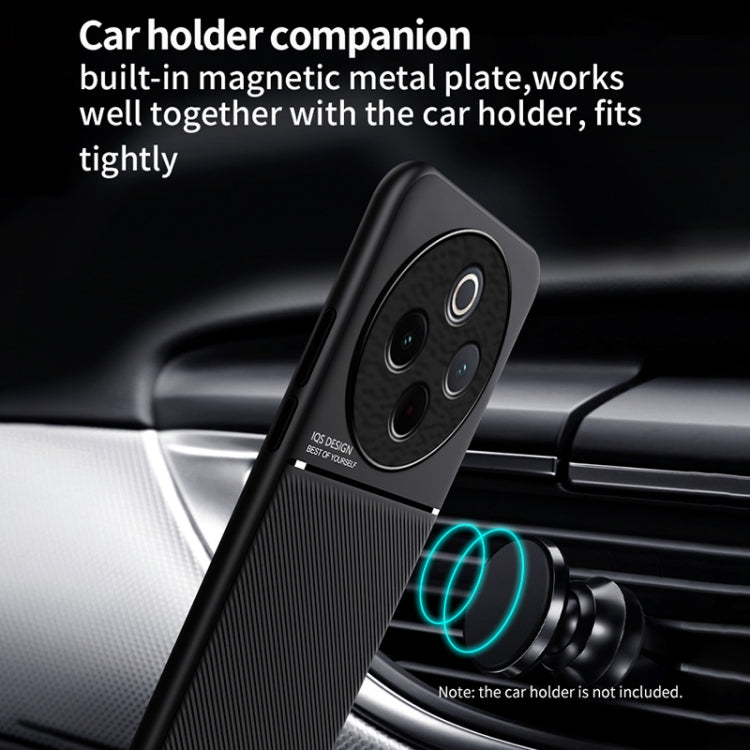 For vivo Y300 Pro Classic Tilt Strip Grain Magnetic PC Hybrid TPU Phone Case
