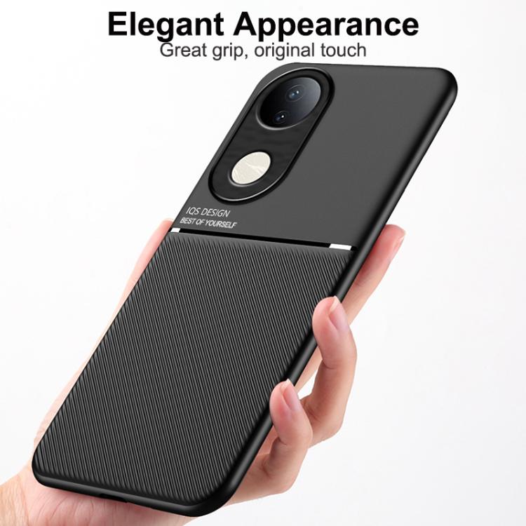 For vivo S20 Pro Classic Tilt Strip Grain Magnetic PC Hybrid TPU Phone Case