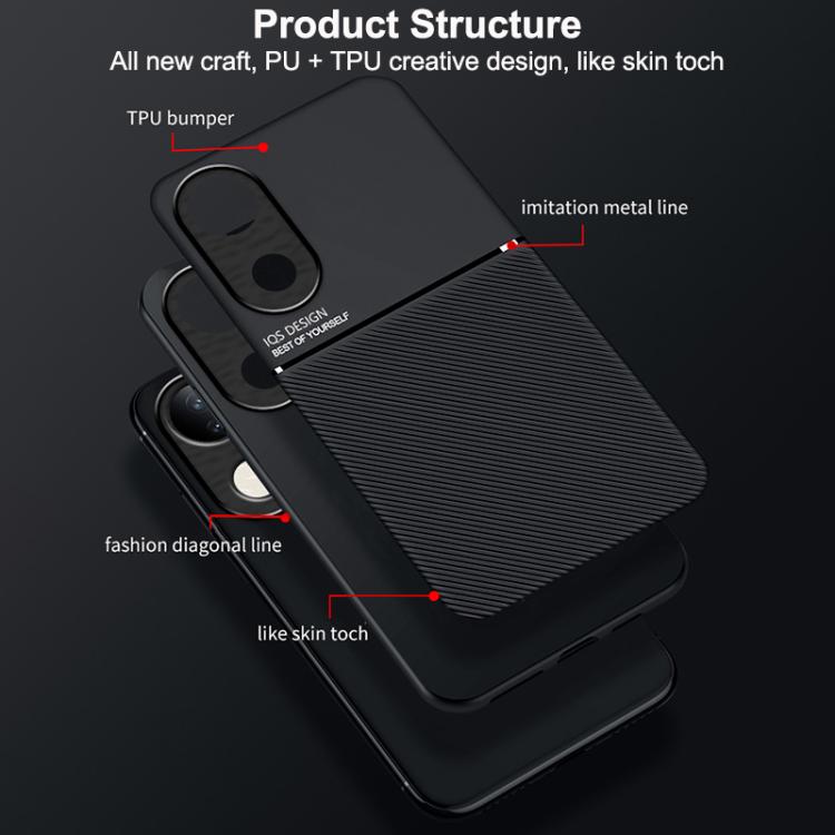 For vivo S20 Pro Classic Tilt Strip Grain Magnetic PC Hybrid TPU Phone Case