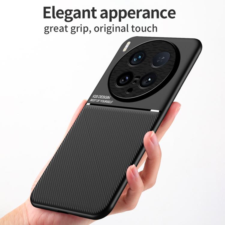 For vivo X200s Classic Tilt Strip Grain Magnetic PC Hybrid TPU Phone Case