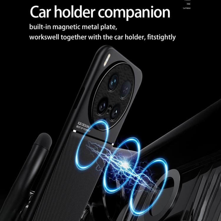 For vivo X200s Classic Tilt Strip Grain Magnetic PC Hybrid TPU Phone Case