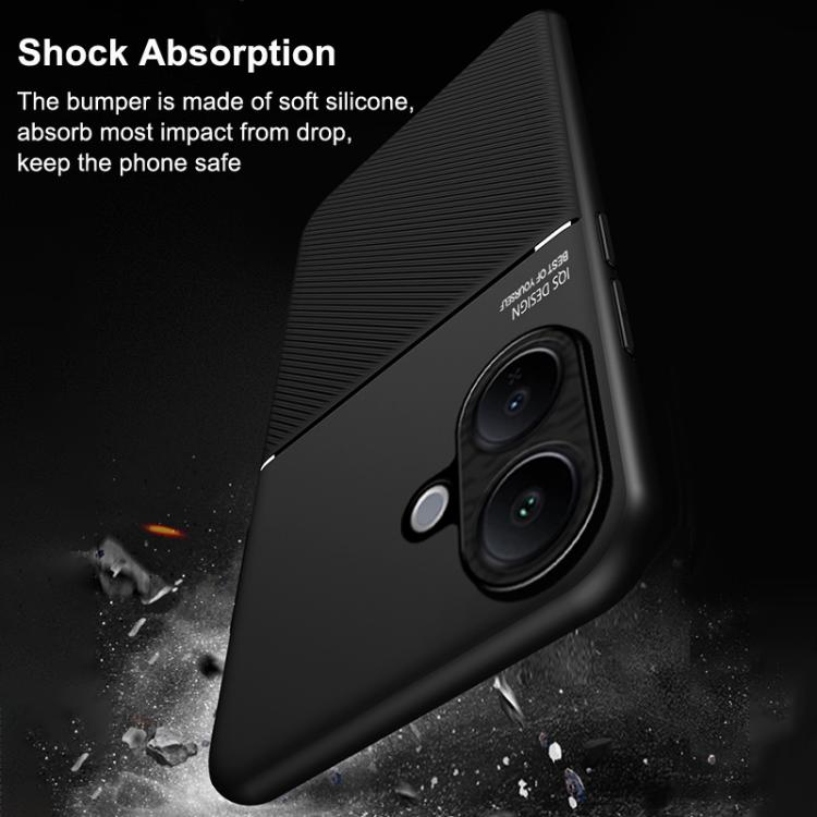 For vivo V60 Lite 5G Classic Tilt Strip Grain Magnetic PC Hybrid TPU Phone Case