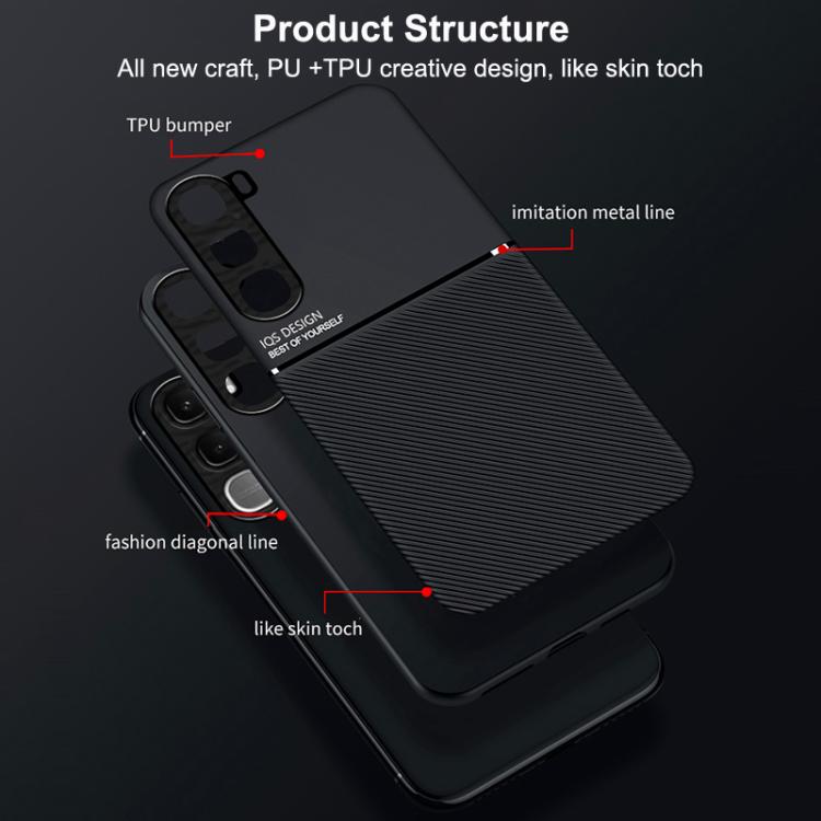 For vivo Y31 5G 2025 / Y21d 4G Classic Tilt Strip Grain Magnetic PC Hybrid TPU Phone Case