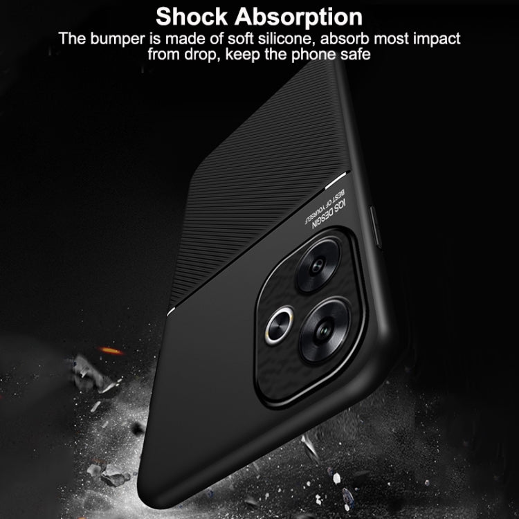 For Xiaomi Redmi Turbo 3 Classic Tilt Strip Grain Magnetic Shockproof PC + TPU Phone Case