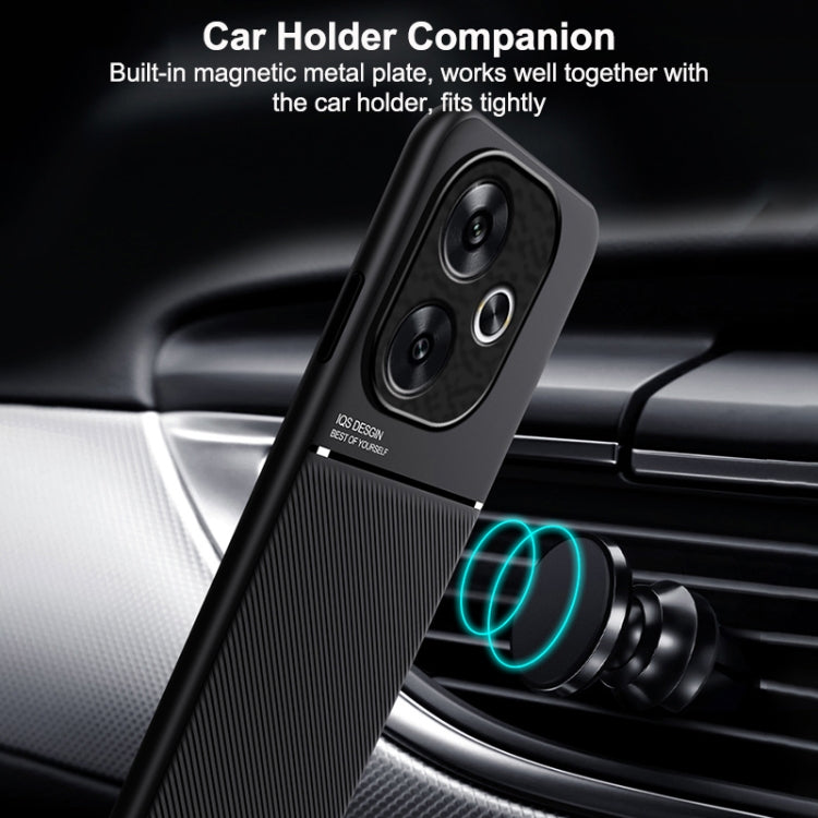 For Xiaomi Redmi Turbo 3 Classic Tilt Strip Grain Magnetic Shockproof PC + TPU Phone Case