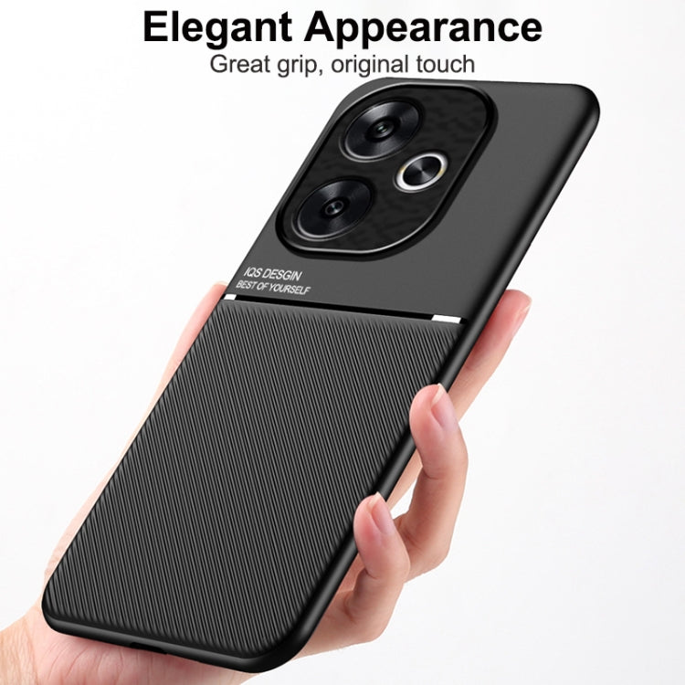 For Xiaomi Redmi Turbo 3 Classic Tilt Strip Grain Magnetic Shockproof PC + TPU Phone Case
