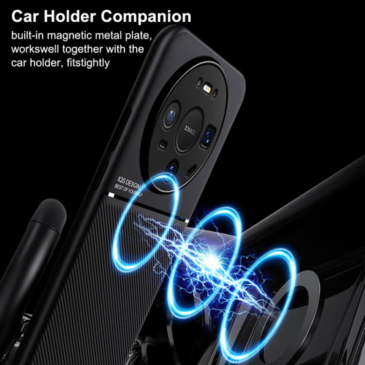 For Huawei Mate 80 Pro Max Classic Tilt Strip Grain Magnetic PC Hybrid TPU Phone Case