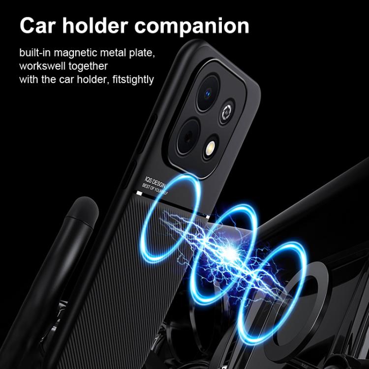 For Huawei Enjoy 90 Plus 5G Classic Tilt Strip Grain Magnetic PC Hybrid TPU Phone Case