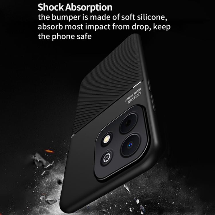 For Huawei Enjoy 90 Plus 5G Classic Tilt Strip Grain Magnetic PC Hybrid TPU Phone Case