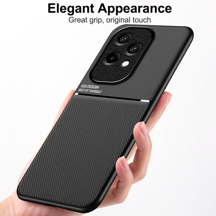 For Honor 200 Lite Global Classic Tilt Strip Grain Magnetic PC Hybrid TPU Phone Case