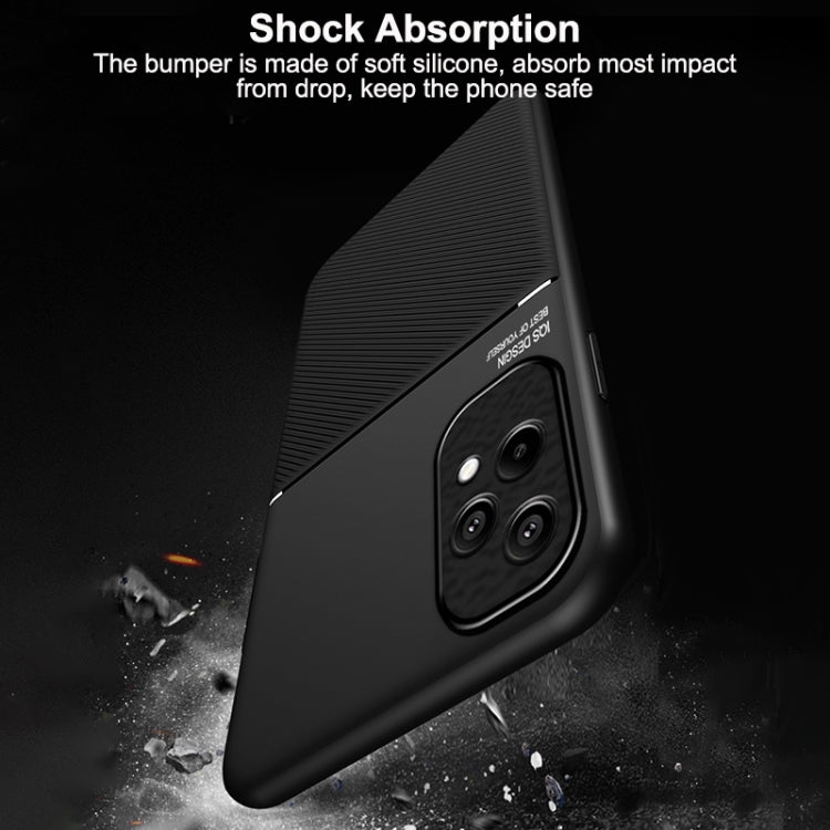 For Honor 200 Lite Global Classic Tilt Strip Grain Magnetic PC Hybrid TPU Phone Case