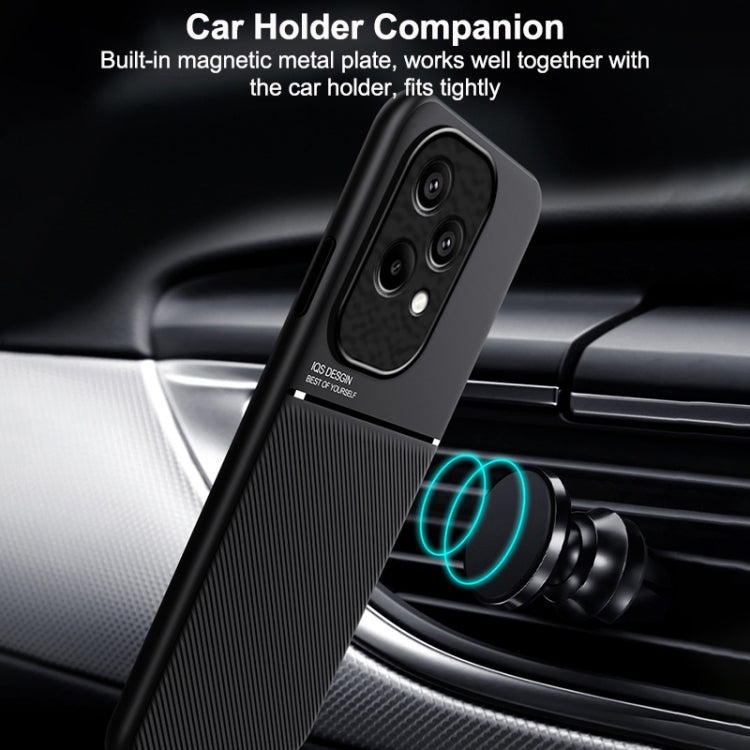 For Honor 200 Lite Global Classic Tilt Strip Grain Magnetic PC Hybrid TPU Phone Case