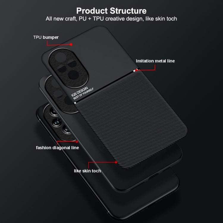 For Honor 200 Classic Tilt Strip Grain Magnetic PC Hybrid TPU Phone Case