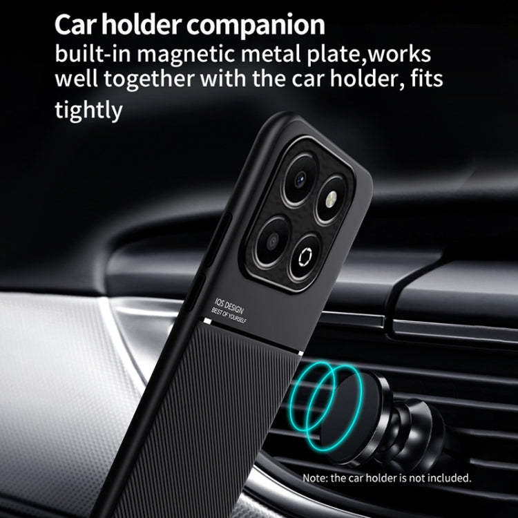 For Honor X6b Classic Tilt Strip Grain Magnetic PC Hybrid TPU Phone Case