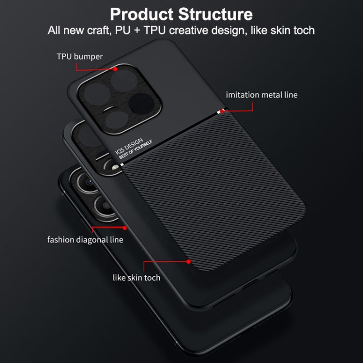 For Honor X6b Classic Tilt Strip Grain Magnetic PC Hybrid TPU Phone Case