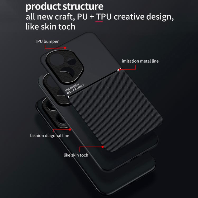 For Honor 400 Pro Global 160.8mm Classic Tilt Strip Grain Magnetic PC Hybrid TPU Phone Case