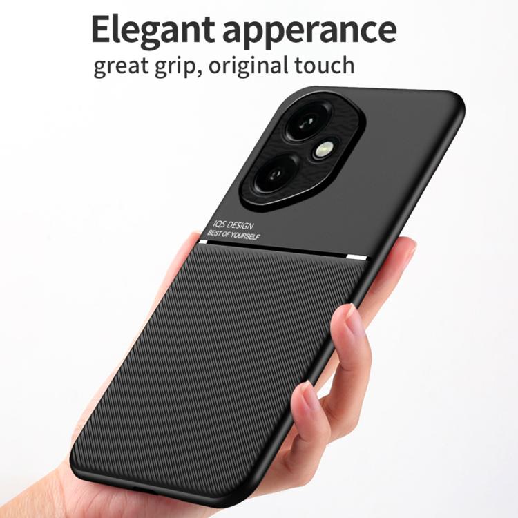 For Honor 400 Global 156.5mm Classic Tilt Strip Grain Magnetic PC Hybrid TPU Phone Case