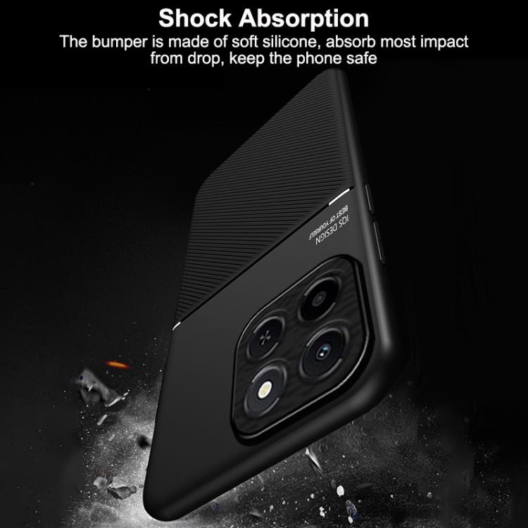 For Honor X6c 4G Classic Tilt Strip Grain Magnetic PC Hybrid TPU Phone Case