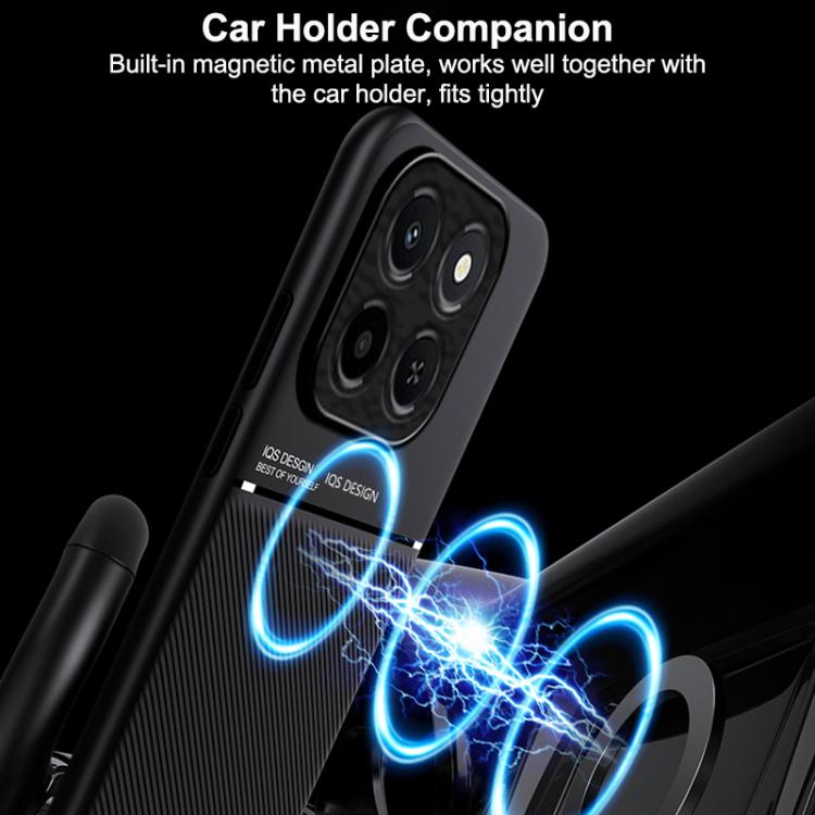 For Honor X6c 4G Classic Tilt Strip Grain Magnetic PC Hybrid TPU Phone Case