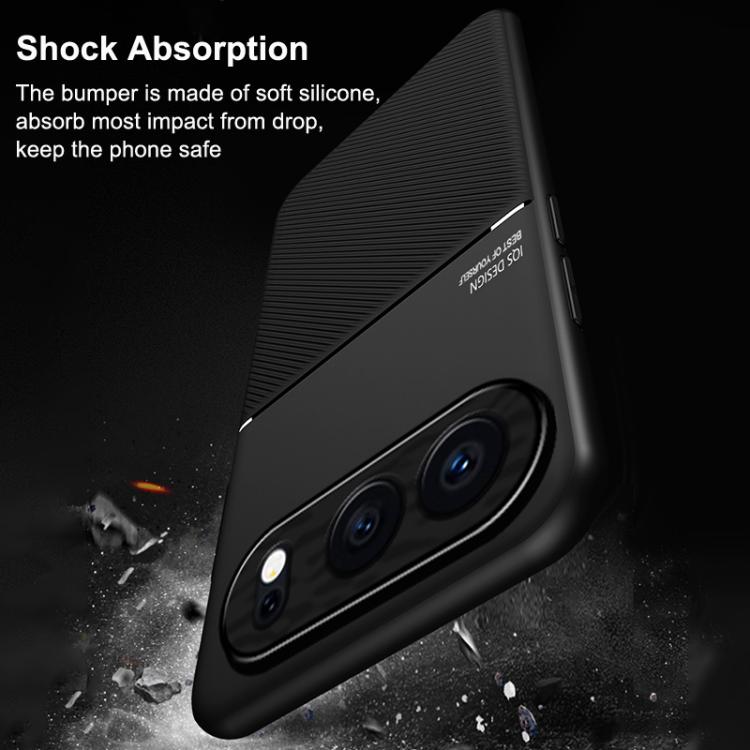 For Honor 500 Global 155.8mm Classic Tilt Strip Grain Magnetic PC Hybrid TPU Phone Case
