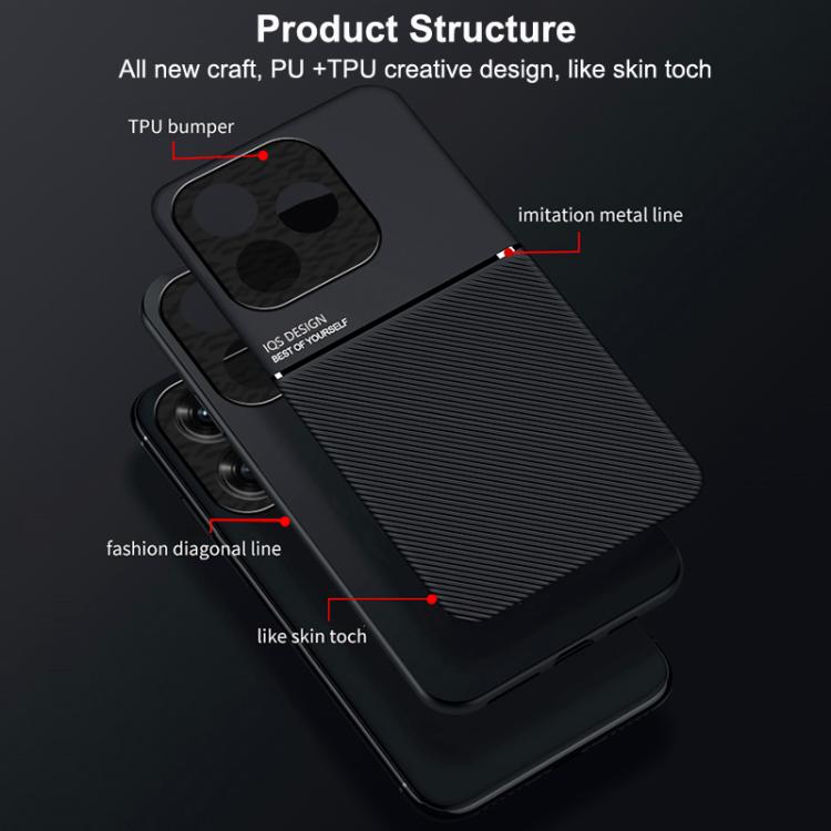 For Honor X5c 4G / X5c Plus Classic Tilt Strip Grain Magnetic PC Hybrid TPU Phone Case
