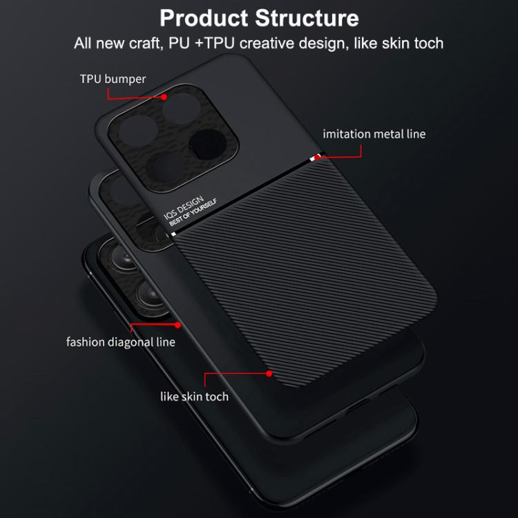 For Honor 400 Smart / X7d 4G / 5G Classic Tilt Strip Grain Magnetic PC Hybrid TPU Phone Case