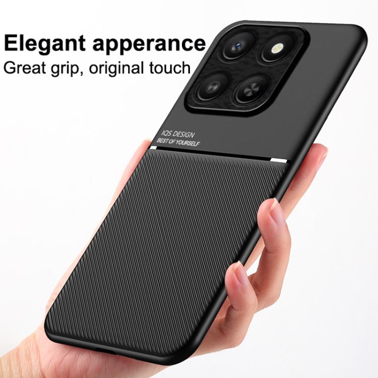 For Honor 400 Smart / X7d 4G / 5G Classic Tilt Strip Grain Magnetic PC Hybrid TPU Phone Case