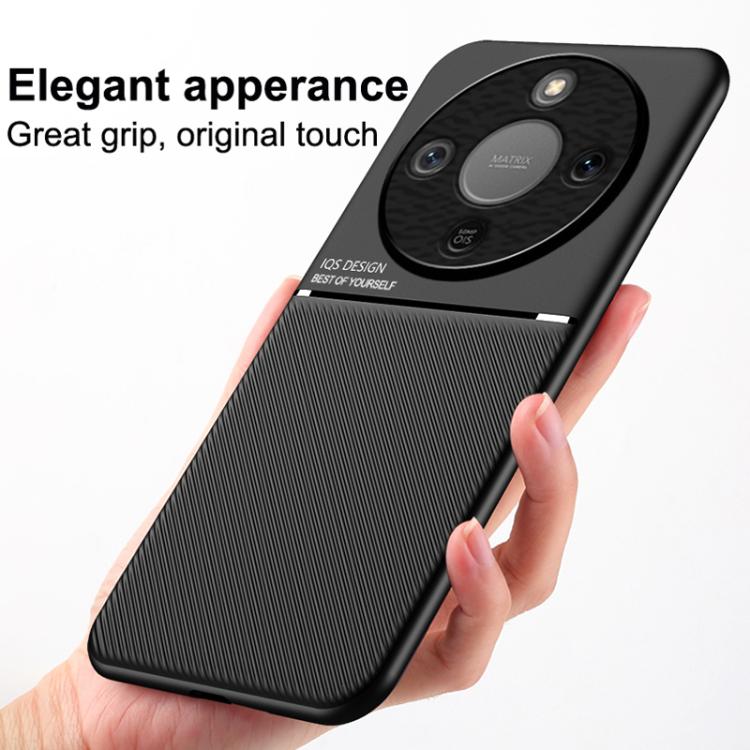 For Honor X70 5G / X9d 5G Classic Tilt Strip Grain Magnetic PC Hybrid TPU Phone Case
