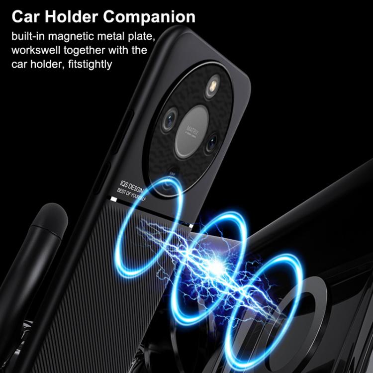 For Honor X70 5G / X9d 5G Classic Tilt Strip Grain Magnetic PC Hybrid TPU Phone Case