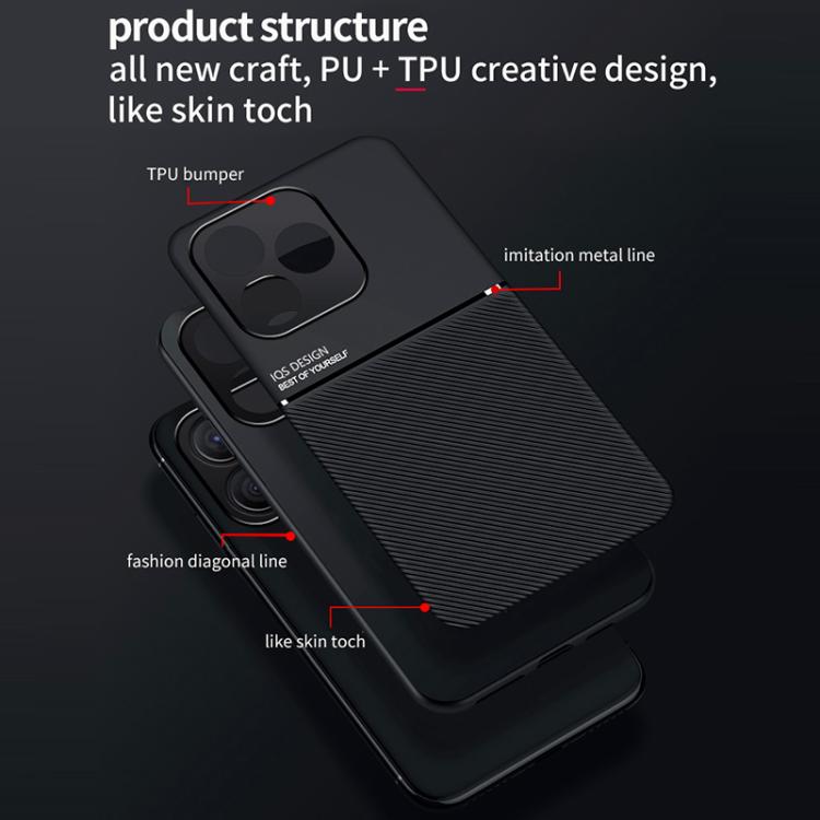 For Honor X8d 4G Classic Tilt Strip Grain Magnetic PC Hybrid TPU Phone Case
