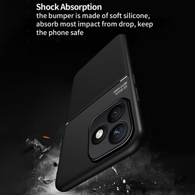 For Honor X8d 4G Classic Tilt Strip Grain Magnetic PC Hybrid TPU Phone Case