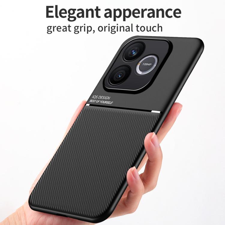 For Honor 600 Lite Global Classic Tilt Strip Grain Magnetic PC Hybrid TPU Phone Case