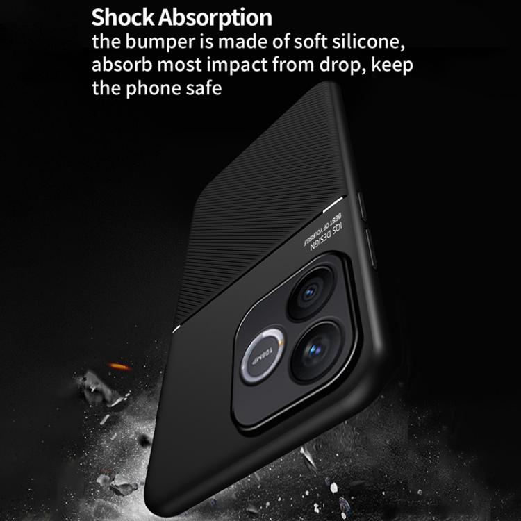 For Honor 600 Lite Global Classic Tilt Strip Grain Magnetic PC Hybrid TPU Phone Case