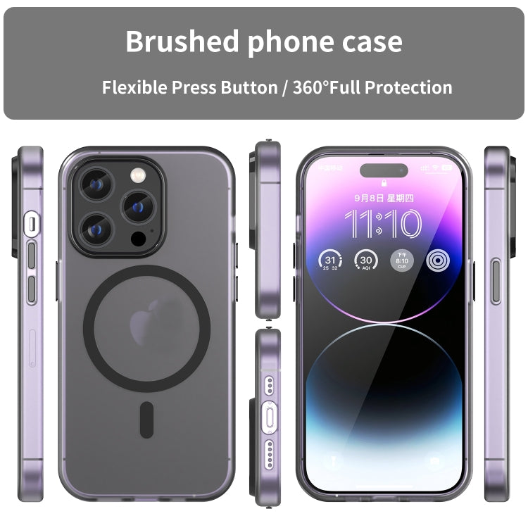 For iPhone 16 Pro Max MagSafe Frosted Translucent TPU + PC Full Coverage Phone Case