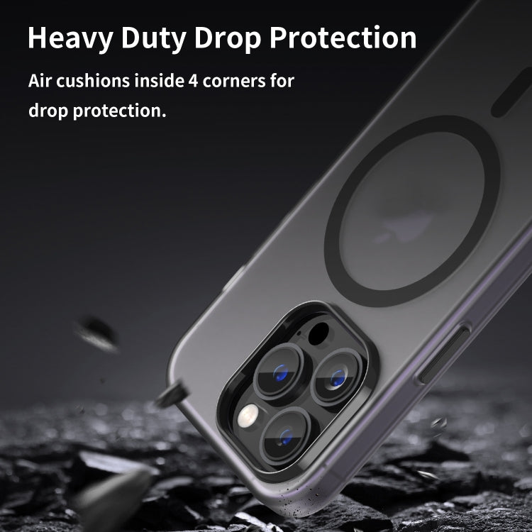 For iPhone 16 Pro Max MagSafe Frosted Translucent TPU + PC Full Coverage Phone Case