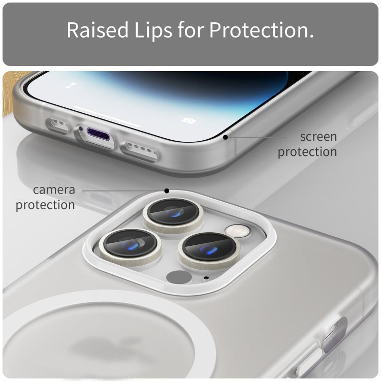 For iPhone 16 Pro Max MagSafe Frosted Translucent TPU + PC Full Coverage Phone Case