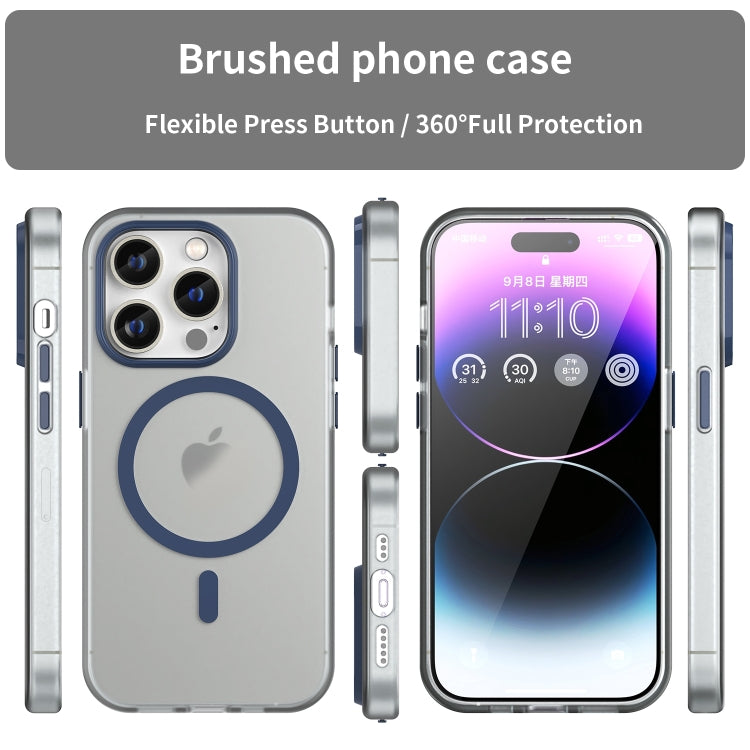 For iPhone 16 Pro Max MagSafe Frosted Translucent TPU + PC Full Coverage Phone Case