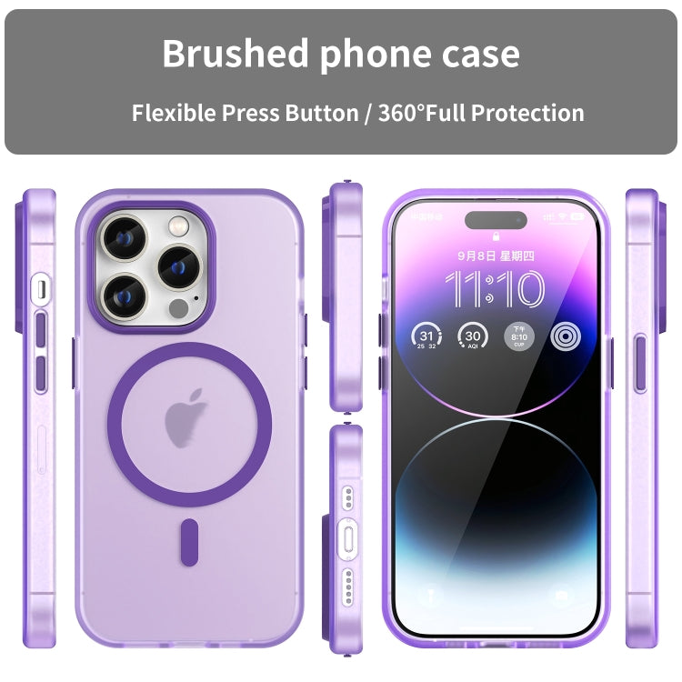 For iPhone 16 Pro Max MagSafe Frosted Translucent TPU + PC Full Coverage Phone Case