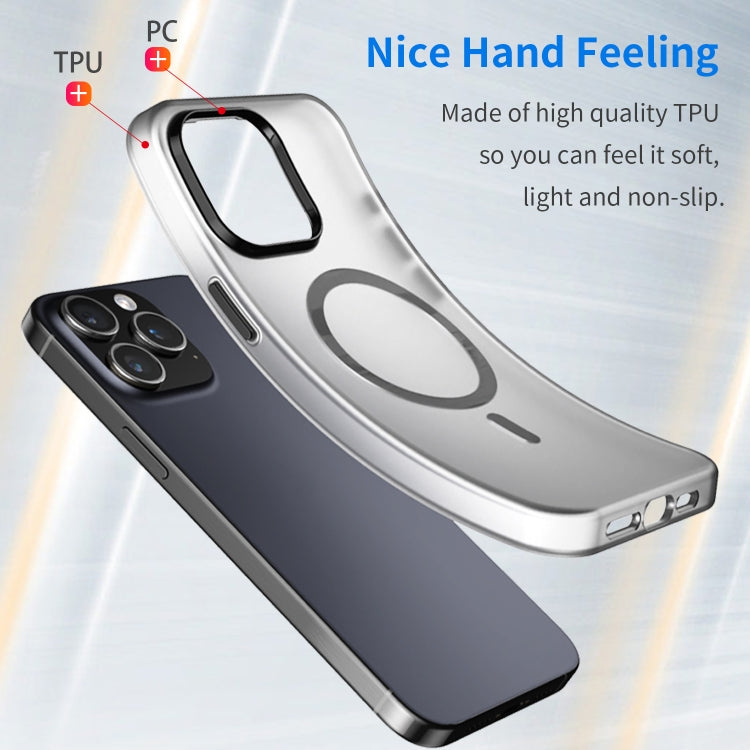 For iPhone 15 Pro Max MagSafe Frosted Translucent TPU + PC Full Coverage Phone Case