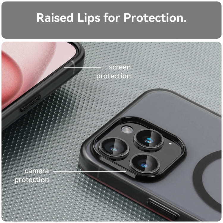 For iPhone 15 Pro Max MagSafe Frosted Translucent TPU + PC Full Coverage Phone Case