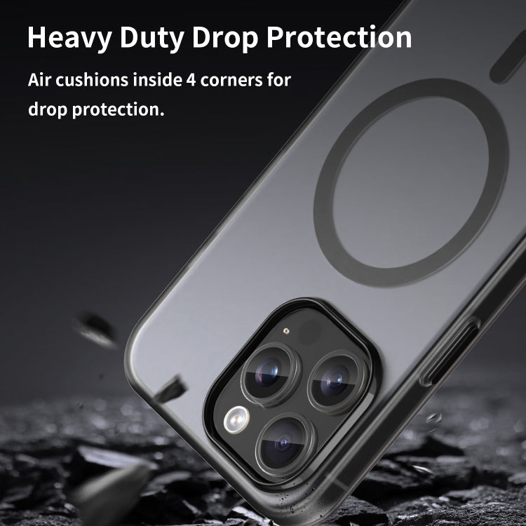 For iPhone 15 Pro Max MagSafe Frosted Translucent TPU + PC Full Coverage Phone Case