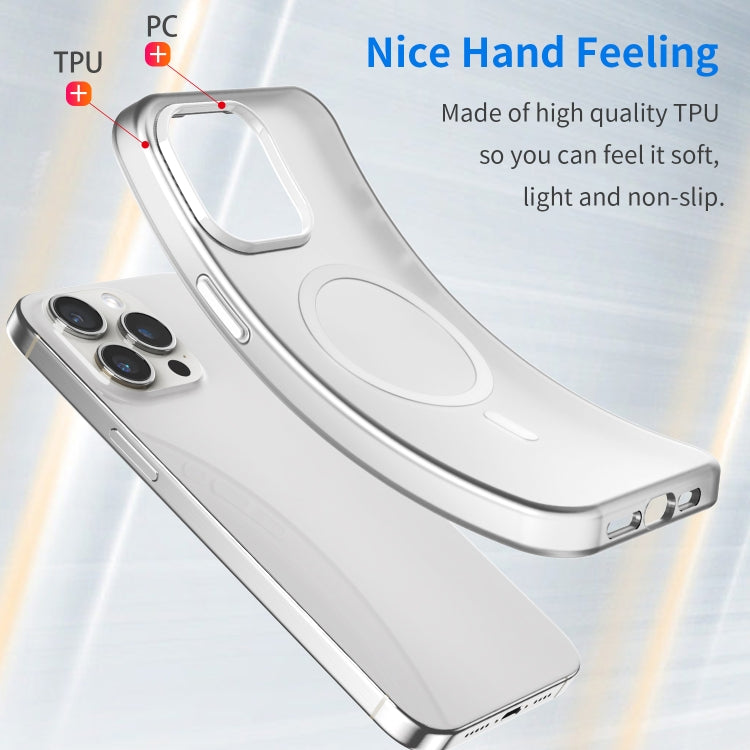 For iPhone 15 Pro Max MagSafe Frosted Translucent TPU + PC Full Coverage Phone Case