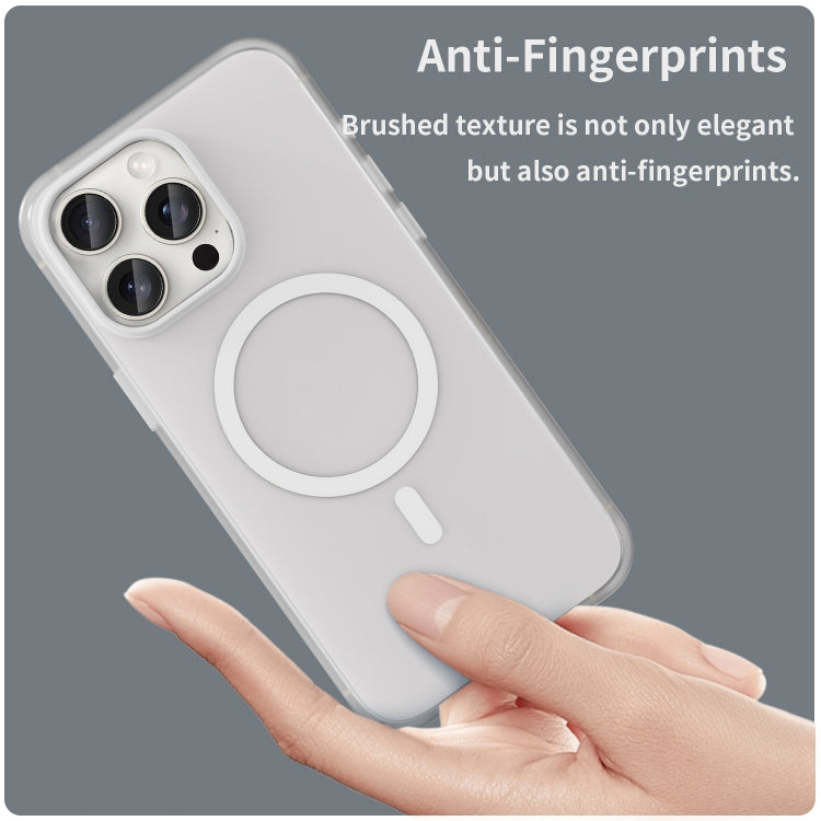 For iPhone 15 Pro Max MagSafe Frosted Translucent TPU + PC Full Coverage Phone Case